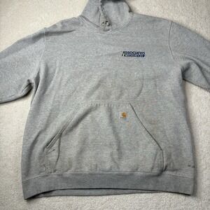 Carhartt Loose Fit Hoodie Sweatshirt Men's 2XL TS0121-M Grey‎ Heavyweight LOGO